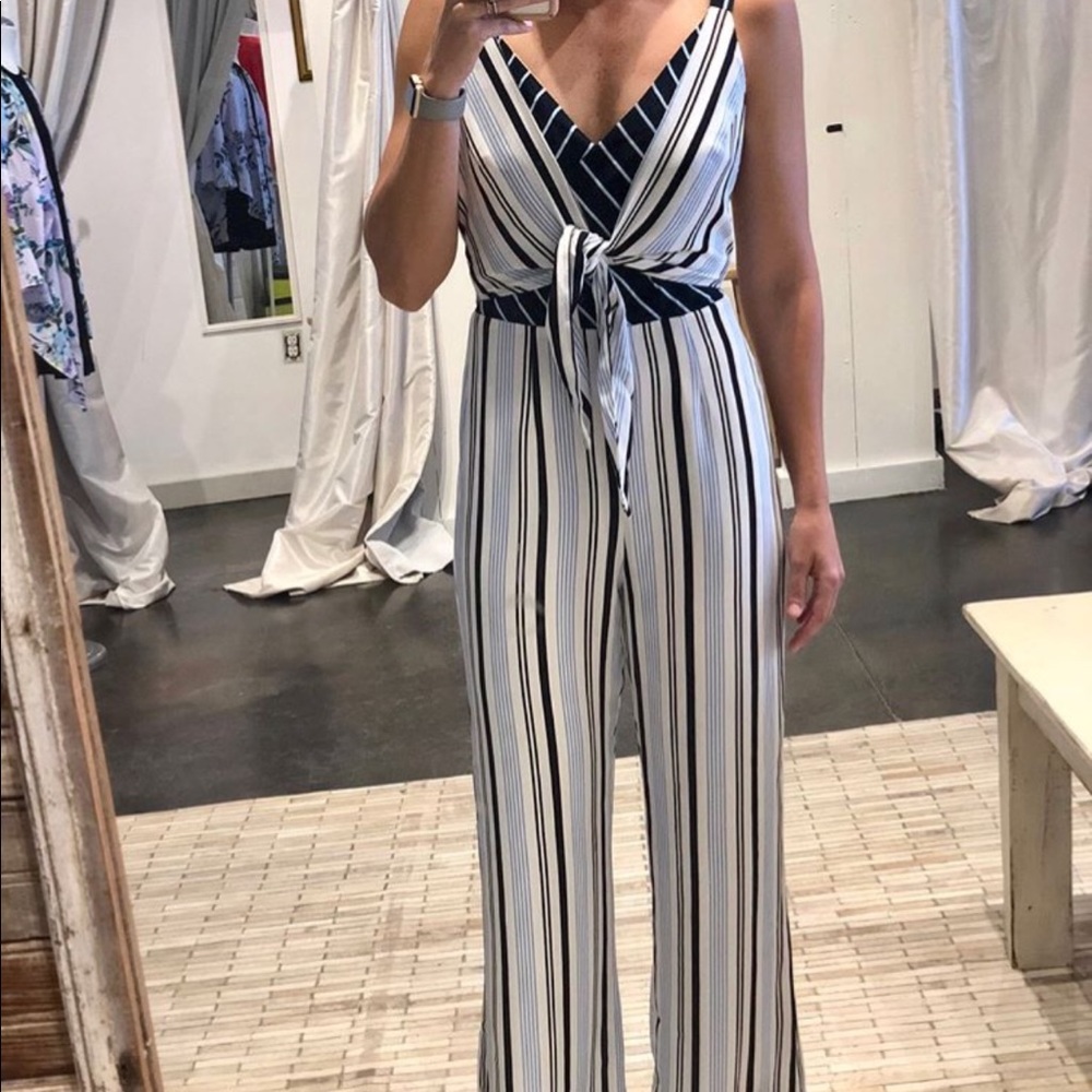 Adelyn Rae Striped Jumpsuit